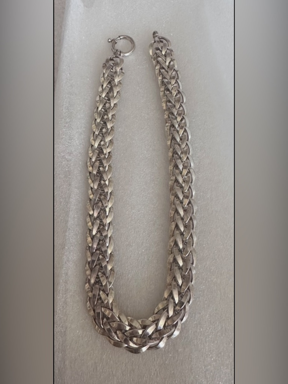Elegant heavy Sterling Silver four strand Braided 16” Necklace